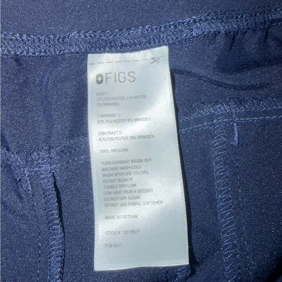 FIGS Isabel High-Waisted Wide-Leg Scrub Pants Navy Women’s size XL Petite - Picture 4 of 4